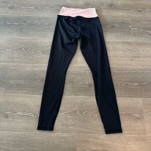 Z Supply Black Leggings w Cream and Peach Cute Waistband